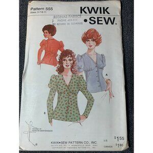 Kwik Sew Misses Blouse Sewing Pattern Size 5 7 9 11 555 - uncut